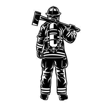 recommend clip art: Firefighter | Rescuer | Firefighter Equipment | 911 | Firefighter Dad | Firefighter Axe | Fire Department | First Responder | Original Illustration | Vector and Clipart | Cutfile and Stencil