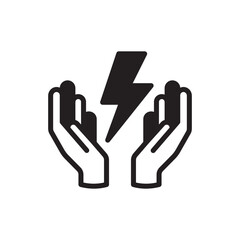 Holding Electricity Solid Black