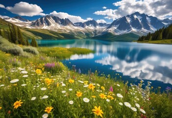 stunning vibrant landscapes displaying untouched natural beauty lush majestic clear blue skies, nature, greenery, mountains, sky, scenery, park, forest