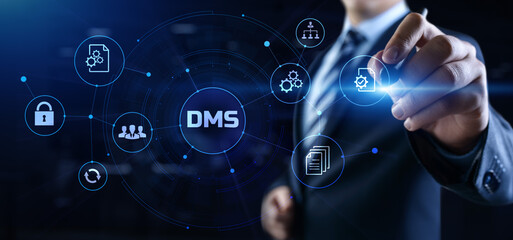 DMS Document management system business technology concept.