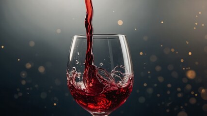 Fototapeta premium A closeup of one glass using the liquid inside swirling gracefully releasing the aromas & flavors of the wine.