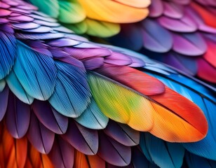 Obraz premium Close-up of overlapping multicoloured wings.