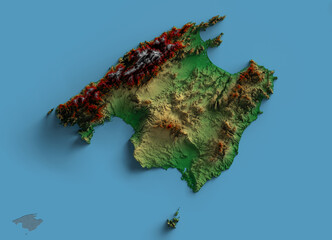 Mallorca relieve sombreado © Odisdca