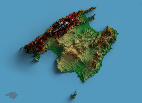 Mallorca relieve sombreado
