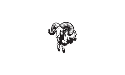 Ram head mascot white background