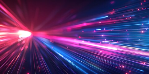 Fototapeta premium Abstract background with glowing lines and bokeh.