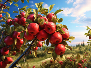 Beautiful Freshness and nature in a basket ripe organic fruit artificial intelligence