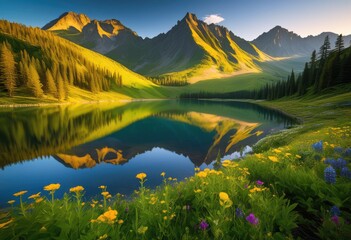 Naklejka premium breathtaking landscapes reveal hidden travel gems stunning natural beauty scenic views, adventure, allure, architecture, attraction, beach, bliss, charm