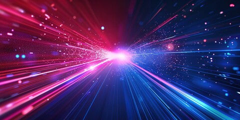 Naklejka premium Abstract background with glowing lines and particles.