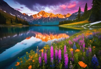 breathtaking landscapes featuring stunning natural wonders like majestic lush serene vibrant sunsets unforgettable scenic display, lake, mountain