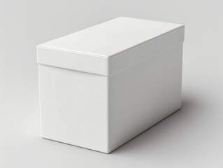 Minimalist White Product Packaging Box in Studio Shot