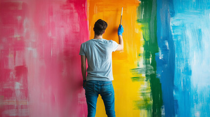 Obraz premium Painting a Colorful Wall