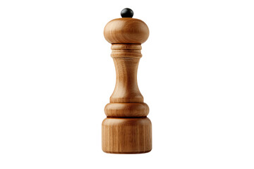 A stylish wooden pepper grinder isolated on transparent background