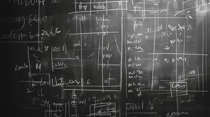 Abstract Mathematical Equations on Chalkboard