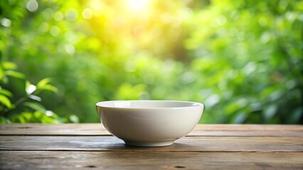 Embracing Natural Harmony: A Minimalist Ceramic Bowl in a Tranquil Setting  Generative AI