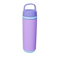 3d thermal bottle for water. Travel thermal container for save warm tea coffee water drink. 3d rendering