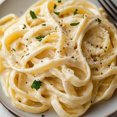 Creamy Fettuccine Alfredo Close-up