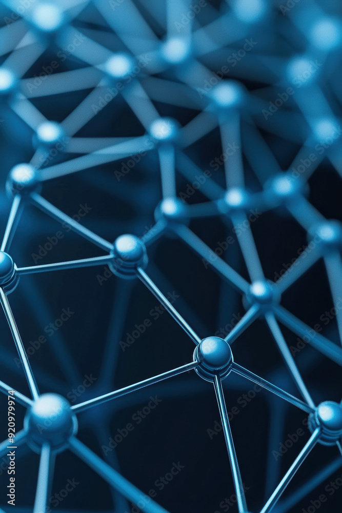 Poster abstract futuristic network background with interconnected nodes and lines representing connectivity