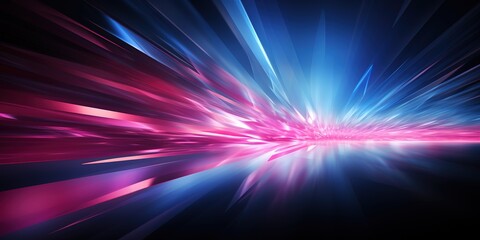 Fototapeta premium Abstract background with pink and blue glowing lines.