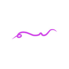 purple tail swoosh calligraphy