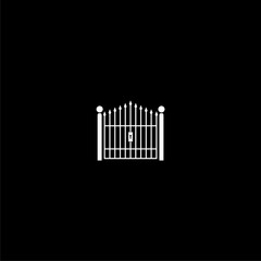 Gate icon isolated on dark background