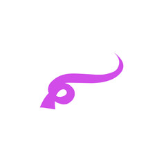 purple tail swoosh calligraphy