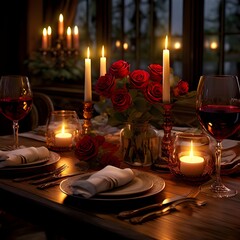 Candlelit Dinner Table