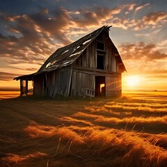 Old Barn in a Field