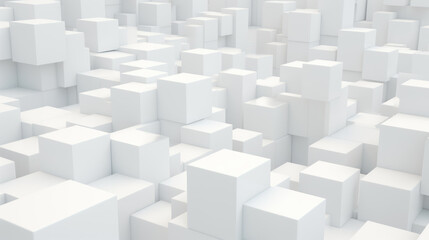 Large number of white cubes arranged in a seemingly random pattern. Cubes Background, Wallpaper.