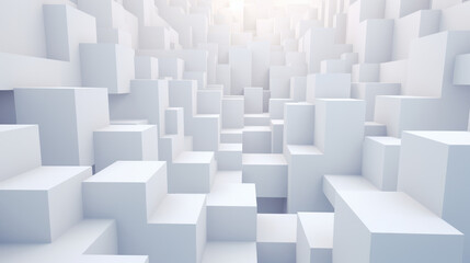 Large number of white cubes arranged in a seemingly random pattern. Cubes Background, Wallpaper.