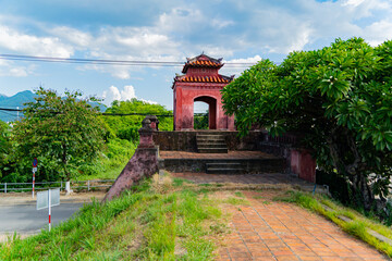 The gates of the ancient citadel.
The Dien Khanh Citadel is located 10 kilometers west of Nha Trang in Vietnam. The citadel was built in 1793. 
