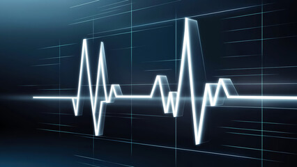 Naklejka premium heart beat on monitor