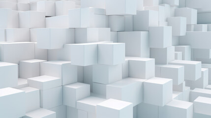 Large number of white cubes arranged in a seemingly random pattern. Cubes Background, Wallpaper.