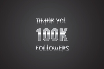 100000 OR 100k followers celebration. Thank you 100000 followers congratulation template banner. banner for social 100k friends and followers. celebrate subscribers and followers.
