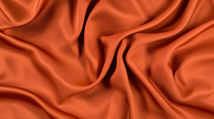 Obraz premium Closeup of smooth, orange fabric with a luxurious, silky texture and elegant folds creating a vibrant, warm and inviting textile background.