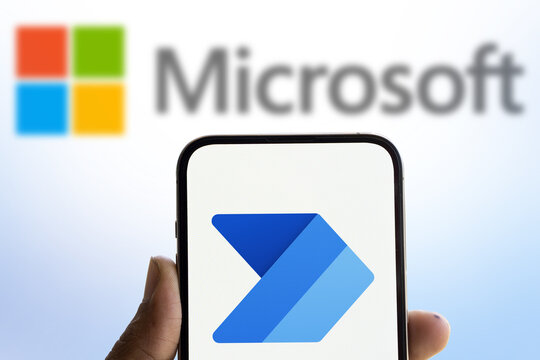 Dhaka, Bangladesh- 13 Aug 2024: Microsoft Power Automate logo is displayed on smartphone.
