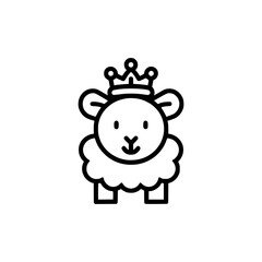 sheep king animal logo vector illustration template design