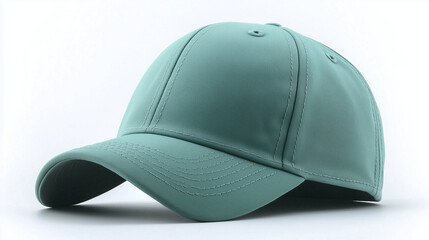 Fototapeta premium Isolated turquoise baseballcap on white background mockup