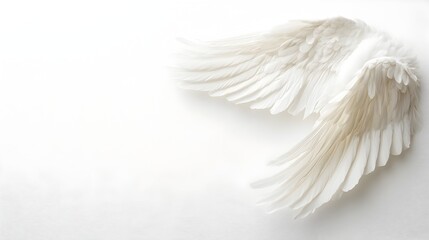 Soft and Delicate White Feather with Ethereal Beauty Against Minimalist Background