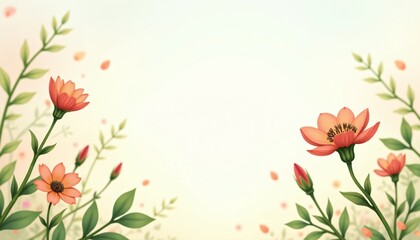 Vintage botanical wallpaper seamless pattern. Floral abstract print. Free space for text. Fashionable template for design.