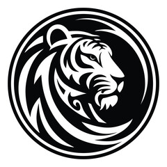 tiger head tribal style logo design