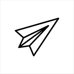 Paper plane for sending messages icon. Vector sign for mobile app and web sites isolated on a white background. 
