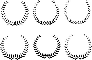 Set of the black laurel wreaths
