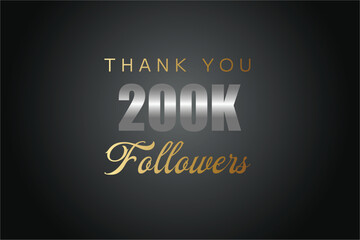 200000 OR 200k followers celebration. Thank you 200000 followers congratulation template banner. banner for social 200k friends and followers. celebrate subscribers and followers.
