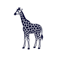 Fototapeta premium Giraffe silhouette vector Clipart isolated design illustration 