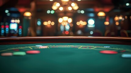 Background poker table in casino
