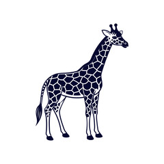 Naklejka premium Giraffe silhouette vector Clipart isolated design illustration 