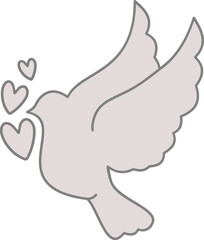 Dove Hearts Vector Illustration