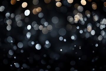 Blurred silver bokeh on black background