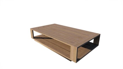 Illustration of a table made of wood for home interiors and to beautify the room on a white background